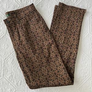 Lauren Ralph Lauren 5 Pocket Pants Brown Trellis Print 6